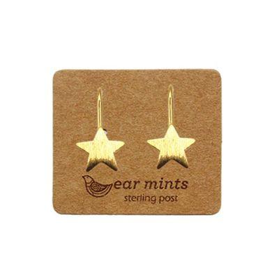 EAR MINTS Brushed Flat Star Hook Earrings Earrings GOLD - Zabecca Living