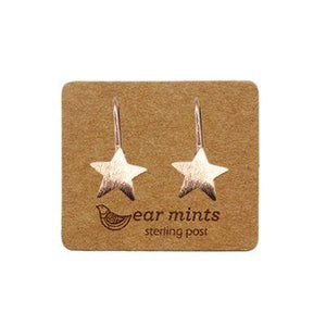EAR MINTS Brushed Flat Star Hook Earrings Earrings ROSE GOLD - Zabecca Living