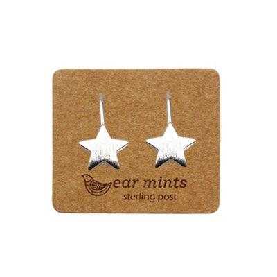EAR MINTS Brushed Flat Star Hook Earrings Earrings SILVER - Zabecca Living