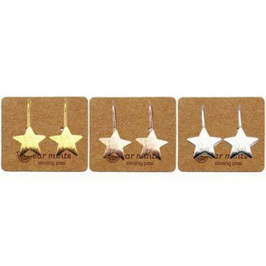 EAR MINTS Brushed Flat Star Hook Earrings Earrings - Zabecca Living