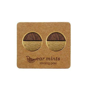 EAR MINTS Brushed Half Moon Wood Earrings Earrings GOLD - Zabecca Living