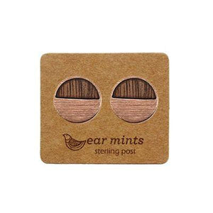 EAR MINTS Brushed Half Moon Wood Earrings Earrings ROSE GOLD - Zabecca Living