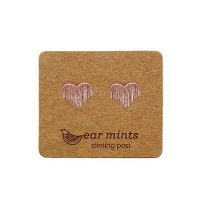 EAR MINTS Brushed Heart Earrings Earrings ROSE GOLD - Zabecca Living