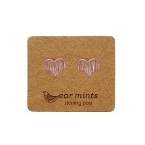 EAR MINTS Brushed Heart Earrings Earrings ROSE GOLD - Zabecca Living