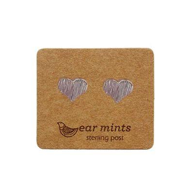 EAR MINTS Brushed Heart Earrings Earrings SILVER - Zabecca Living