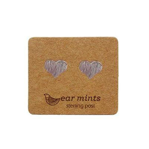 EAR MINTS Brushed Heart Earrings Earrings SILVER - Zabecca Living