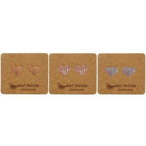 EAR MINTS Brushed Heart Earrings Earrings - Zabecca Living