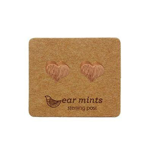 EAR MINTS Brushed Heart Earrings Earrings - Zabecca Living