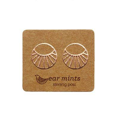 EAR MINTS Brushed Line Filigree Earrings Earrings ROSE GOLD - Zabecca Living