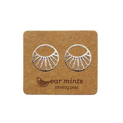 EAR MINTS Brushed Line Filigree Earrings Earrings SILVER - Zabecca Living