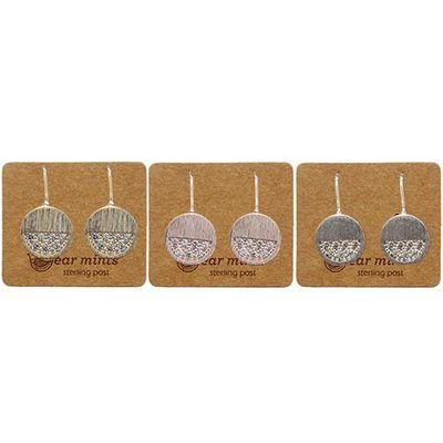 EAR MINTS Cubic Half Disc Hook Earrings Earrings - Zabecca Living