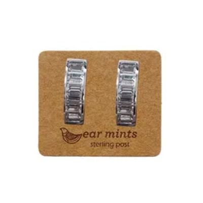 EAR MINTS Cubic Hoops Earrings Clear Earrings - Zabecca Living