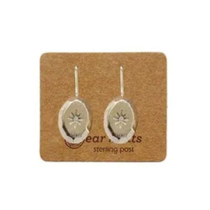 EAR MINTS Cubic Oval Star FH Clear Earrings Earrings - Zabecca Living