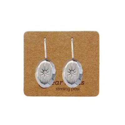 EAR MINTS Cubic Oval Star FH Clear Earrings Earrings - Zabecca Living