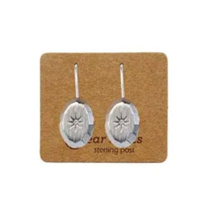 EAR MINTS Cubic Oval Star FH Clear Earrings Earrings - Zabecca Living