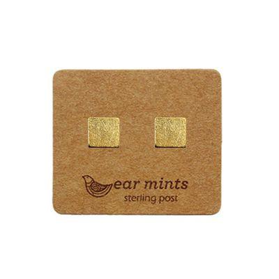 EAR MINTS Flat Brushed Square Earrings Earrings GOLD - Zabecca Living