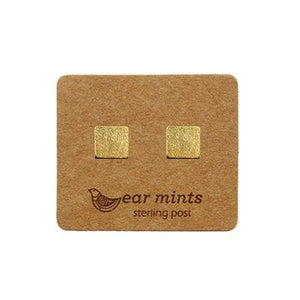 EAR MINTS Flat Brushed Square Earrings Earrings GOLD - Zabecca Living
