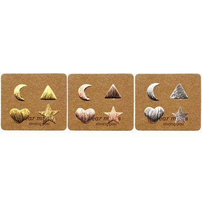 EAR MINTS Moon Heart Star Triangle Earrings Earrings - Zabecca Living