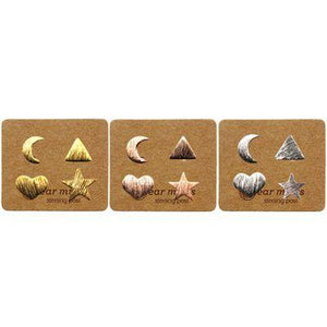 EAR MINTS Moon Heart Star Triangle Earrings Earrings - Zabecca Living
