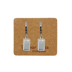 EAR MINTS Rect With Border Huggie Earrings Earrings - Zabecca Living
