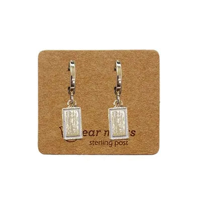 EAR MINTS Rect With Border Huggie Earrings Earrings - Zabecca Living