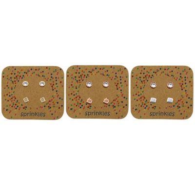 EAR MINTS Sprinkle Mini Square Studs - CRYSTAL Earrings - Zabecca Living