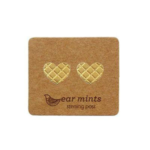 EAR MINTS Textured Heart Earrings Earrings GOLD - Zabecca Living