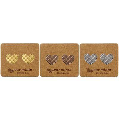 EAR MINTS Textured Heart Earrings Earrings - Zabecca Living