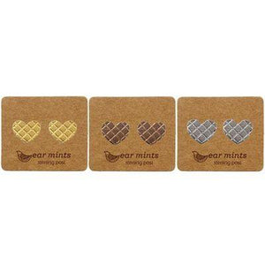 EAR MINTS Textured Heart Earrings Earrings - Zabecca Living