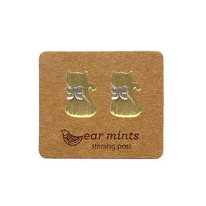 EAR MINTS Two Tone Cat Earrings Earrings GOLD - Zabecca Living