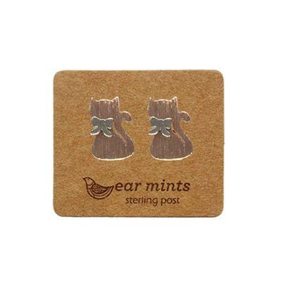 EAR MINTS Two Tone Cat Earrings Earrings ROSE GOLD - Zabecca Living