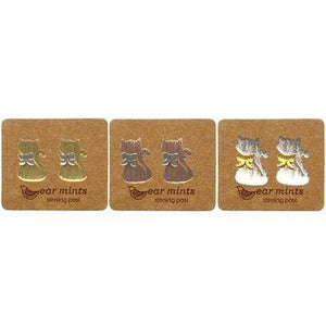 EAR MINTS Two Tone Cat Earrings Earrings - Zabecca Living