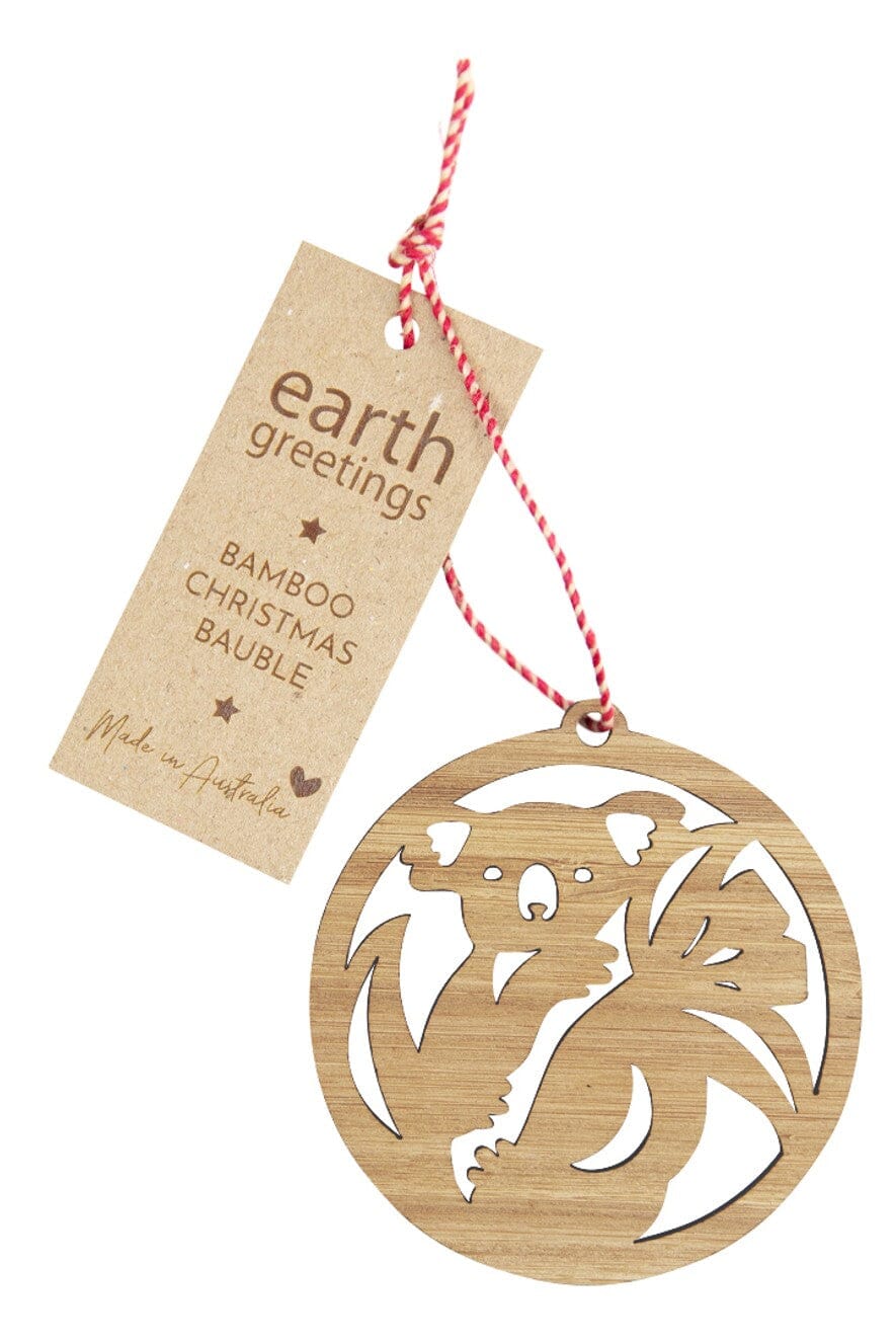EARTH GREETINGS Bamboo Bauble - Koala Cuddle FESTIVE DECORATIONS - Zabecca Living
