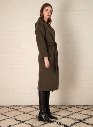 ESMAEE Dover Wrap Coat - Khaki JACKET - Zabecca Living