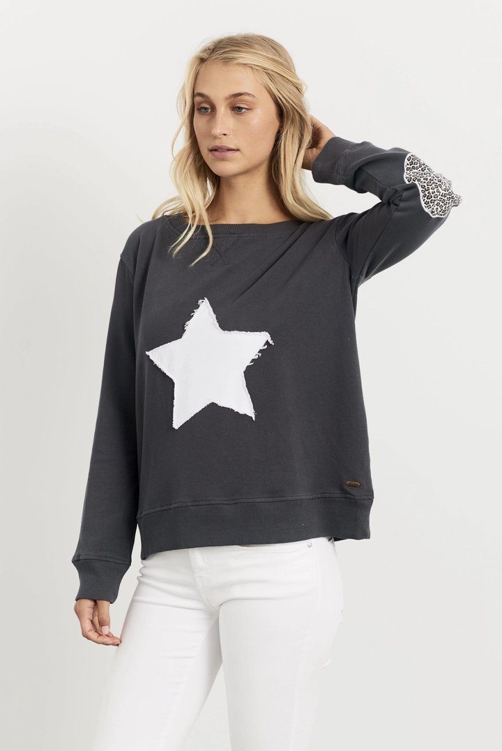 EST 1971 Zebra Star Windy Sweatshirt - Coal Sweaters - Zabecca Living
