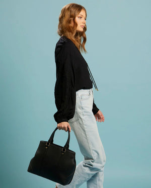 FATE & BECKER Unholy Embroidered Sleeve Top - Black Shirts & Blouses - Zabecca Living