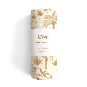 FOX & FALLOW Desert Palms Organic Muslin Wrap Swaddle BABY (0-12 Mths) - Zabecca Living