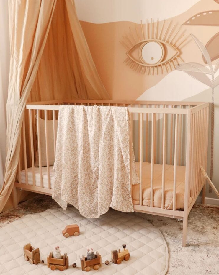 FOX & FALLOW Golden Vines Organic Muslin Wrap Swaddle BABY (0-12 Mths) - Zabecca Living