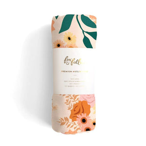 FOX & FALLOW Rose Garden Organic Muslin Wrap Swaddle BABY (0-12 Mths) - Zabecca Living