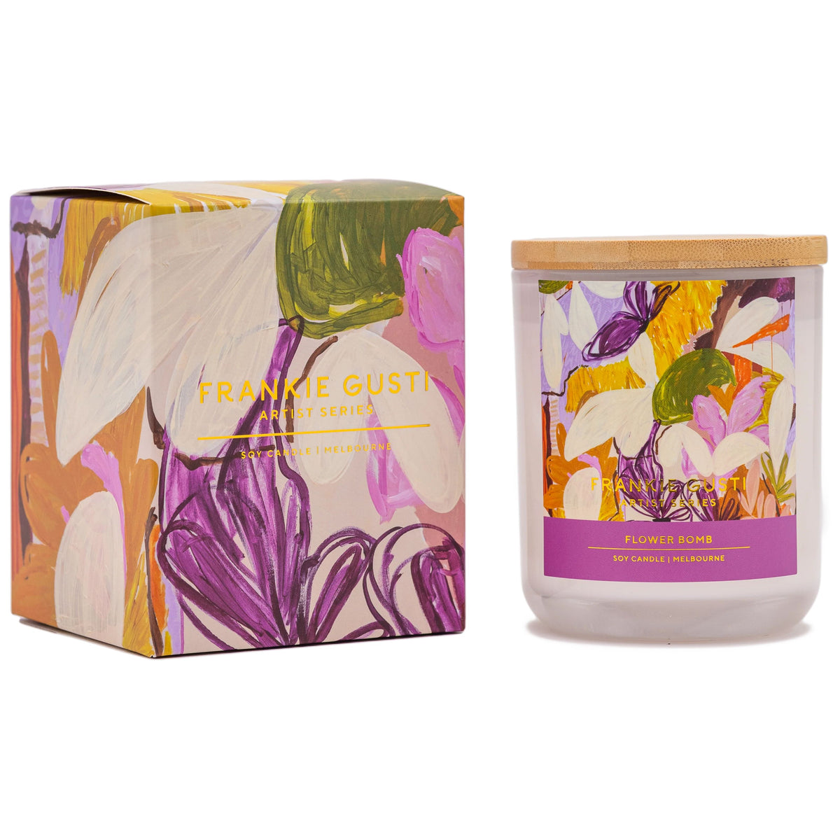 FRANKIE GUSTI Artist Series Candle - Flower Bomb CANDLE - Zabecca Living