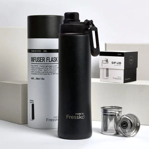 FRESSKO Insulated Stainless Steel Move 660ml + Sip Lid - Coal COFFEE, TEA & DRINKS - Zabecca Living