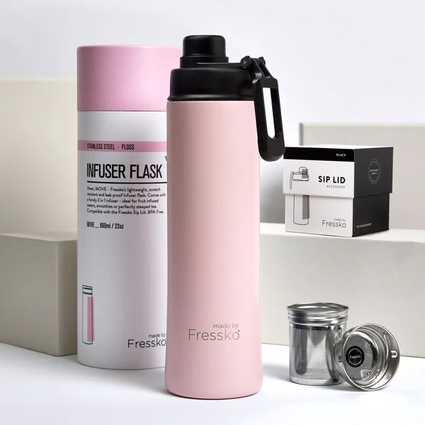 FRESSKO Insulated Stainless Steel Move 660ml + Sip Lid - Floss COFFEE, TEA & DRINKS - Zabecca Living