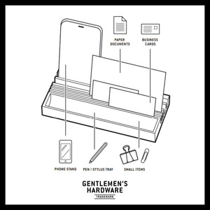 GENTLEMEN'S HARDWARE Wooden Desk Organiser Organisers - Zabecca Living