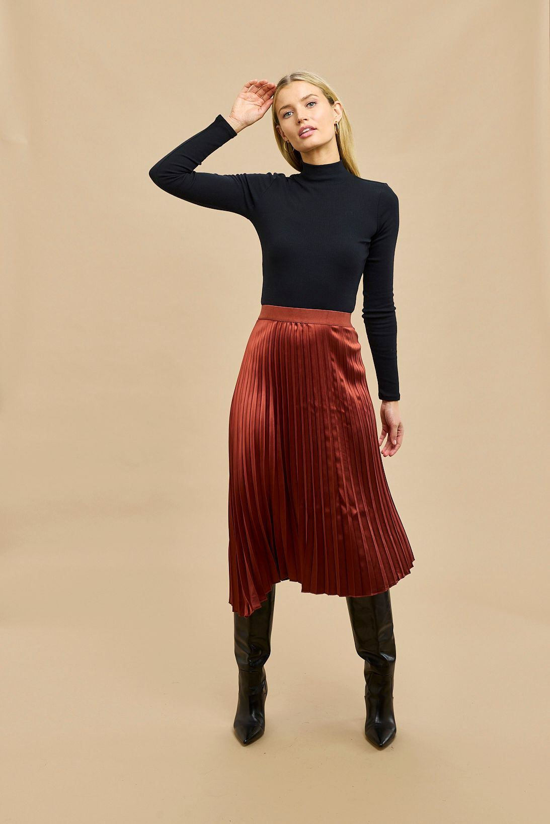 GYSETTE Leona Pleated Skirt - Peacan Skirt - Zabecca Living