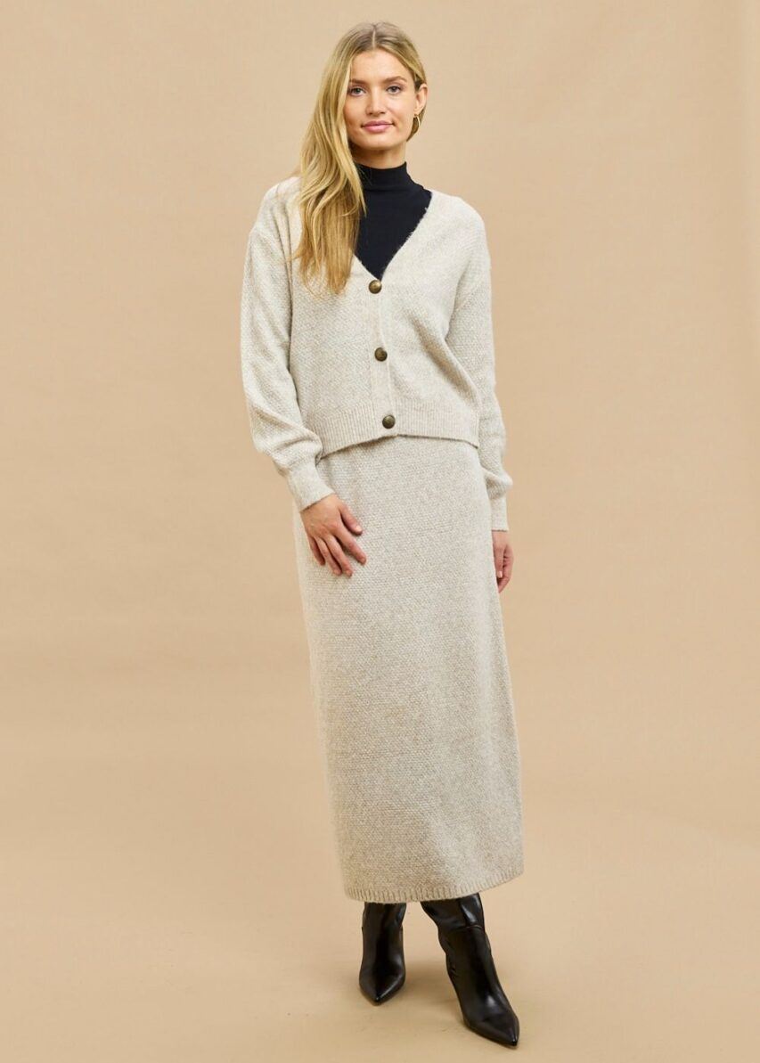 GYSETTE Paloma Knitted Cardigan - Oat Cardigan - Zabecca Living