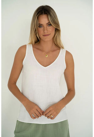 HUMIDITY LIFESTYLE Classic Cami - White Shirts & Blouses - Zabecca Living