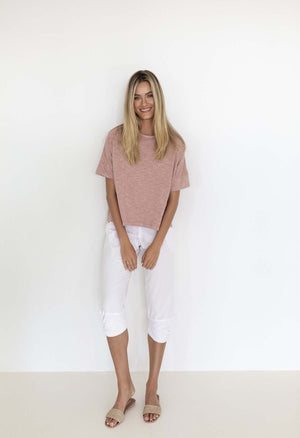 HUMIDITY LIFESTYLE Dippy Tee - Blush Tees - Zabecca Living