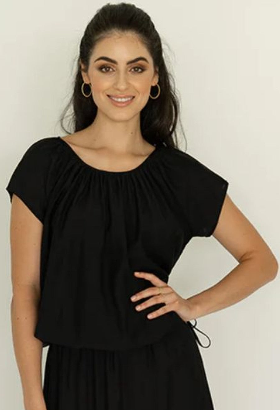 HUMIDITY LIFESTYLE Ebonee Blouse - Black Shirts & Blouses - Zabecca Living