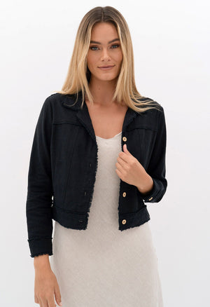 HUMIDITY LIFESTYLE Isabella Linen Jacket - Black Jacket - Zabecca Living