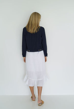 HUMIDITY LIFESTYLE Isabella Linen Jacket - Navy Jackets - Zabecca Living